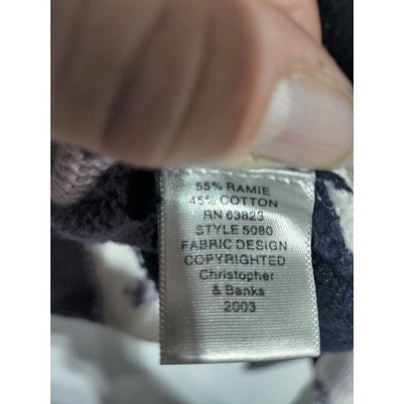 Christopher & Banks VINTAGE Embroidered Christmas Holiday Sweater purple WMN MED - Picture 4 of 5